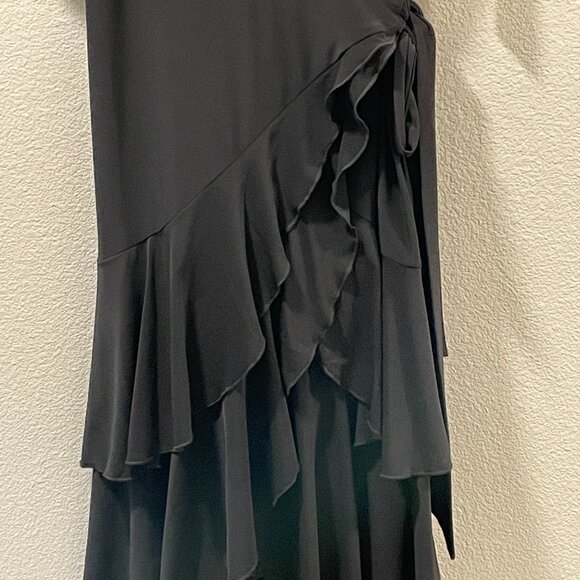NWT KIYONNA "Miranda" Jersey Flounce Wrap Dress Flutter Sleeve Black Size XL - Picture 5 of 14